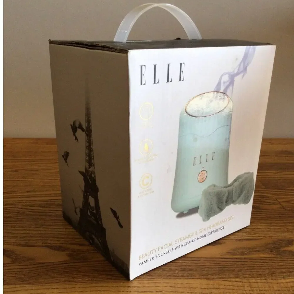 Elle Beauty Facial Spa Steamer & Headband Set Deep Cleanser Mist Steam Equipment